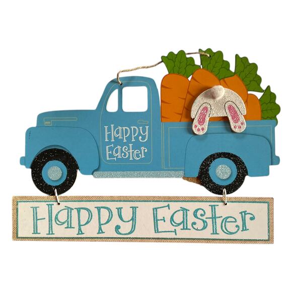 DIY Easter Truck Wreath Making Kit, Spring Sign & Pink Gingham Ribbon Bundle Set - Picture 2 of 5